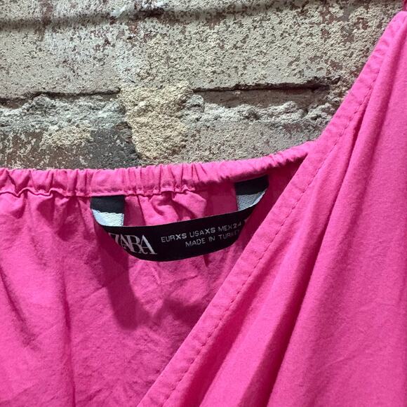 Zara Pink Puff Sleeve Midi Maxi Dress in Fuschia Pink Size XS - Picture 11 of 13